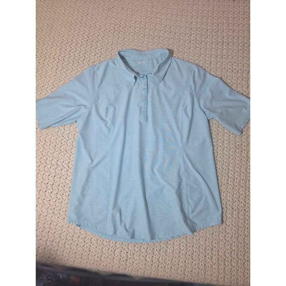 Duluth Trading Co Polo Shirt Mens L Light Blue Excellent Performance Heathered